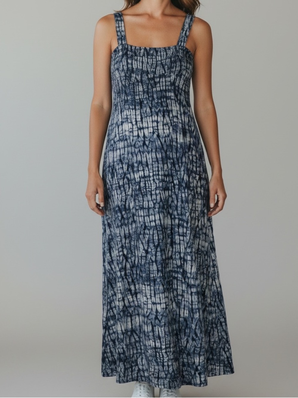 Weekend Max Mara Blue and White Tie-Dye Maxi Dress